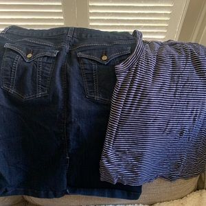 NYD Jean Skirt w LOFT Tank Top